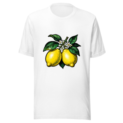 Unisex Lemon Branch T-Shirt - Yellow Citrus Fruit Graphic Tee for Men Women