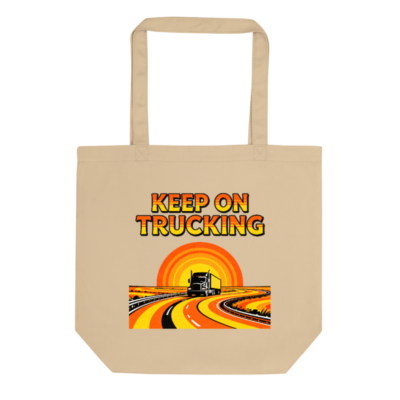 Eco Oyster Tote Bag | Sustainable Canvas Tote with Vintage 'Keep on Trucking' Design