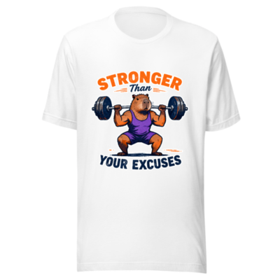 Stronger Than Your Excuses Capybara Gym T-Shirt | Unisex Staple Tee