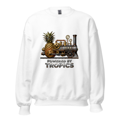 Steampunk Pineapple Train Sweatshirt - Powered by Tropics Unisex Crew Neck