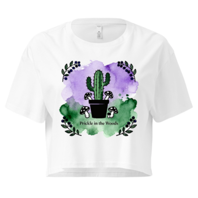Women's Crop Top - Prickle in the Woods Cactus & Mushrooms Design