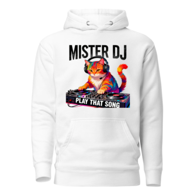 Mister DJ Cat Hoodie - Play That Song Unisex Pullover Hoodie