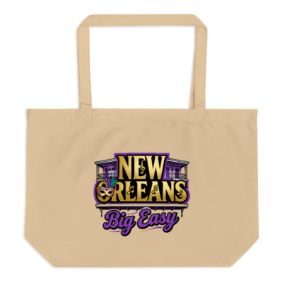 New Orleans Big Easy Organic Tote Bag | Large Eco-Friendly Canvas Tote