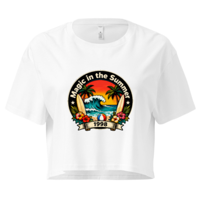 Women's Crop Top Magic in the Summer 1998 Surf Beach Design