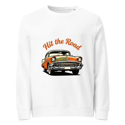 Hit the Road Vintage Car Sweatshirt | Unisex Organic Cotton