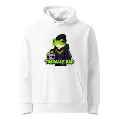 Unisex Eco Hoodie - Toadally Rad Frog with Boombox Design