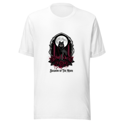 Shadow of the Moon Unisex T-Shirt | Gothic Wolf & Roses Design