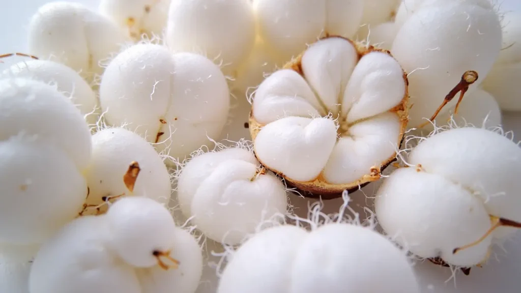 Close-up of cotton t-shirt fabric showing fiber structure under magnification