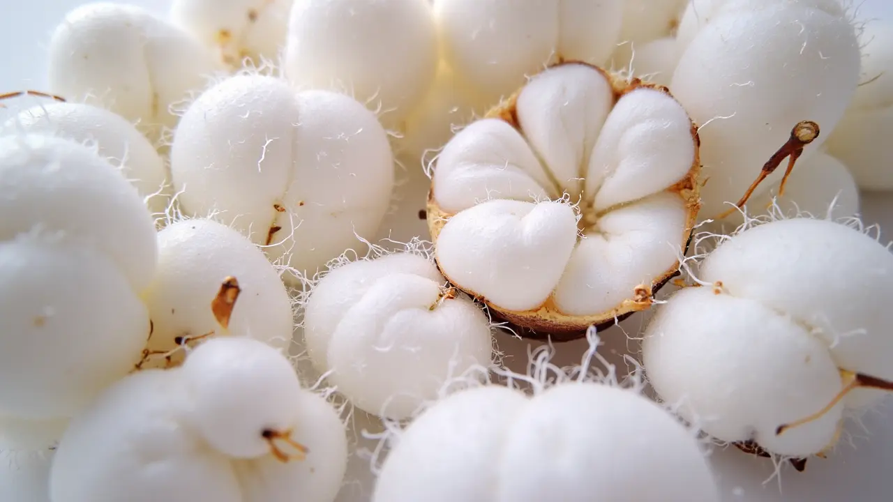 Close-up of cotton t-shirt fabric showing fiber structure under magnification