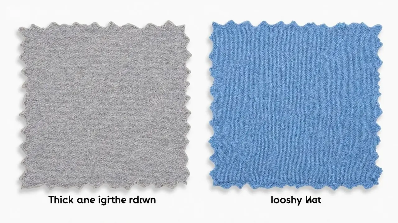 Side-by-side comparison of heavyweight and lightweight t-shirt fabrics