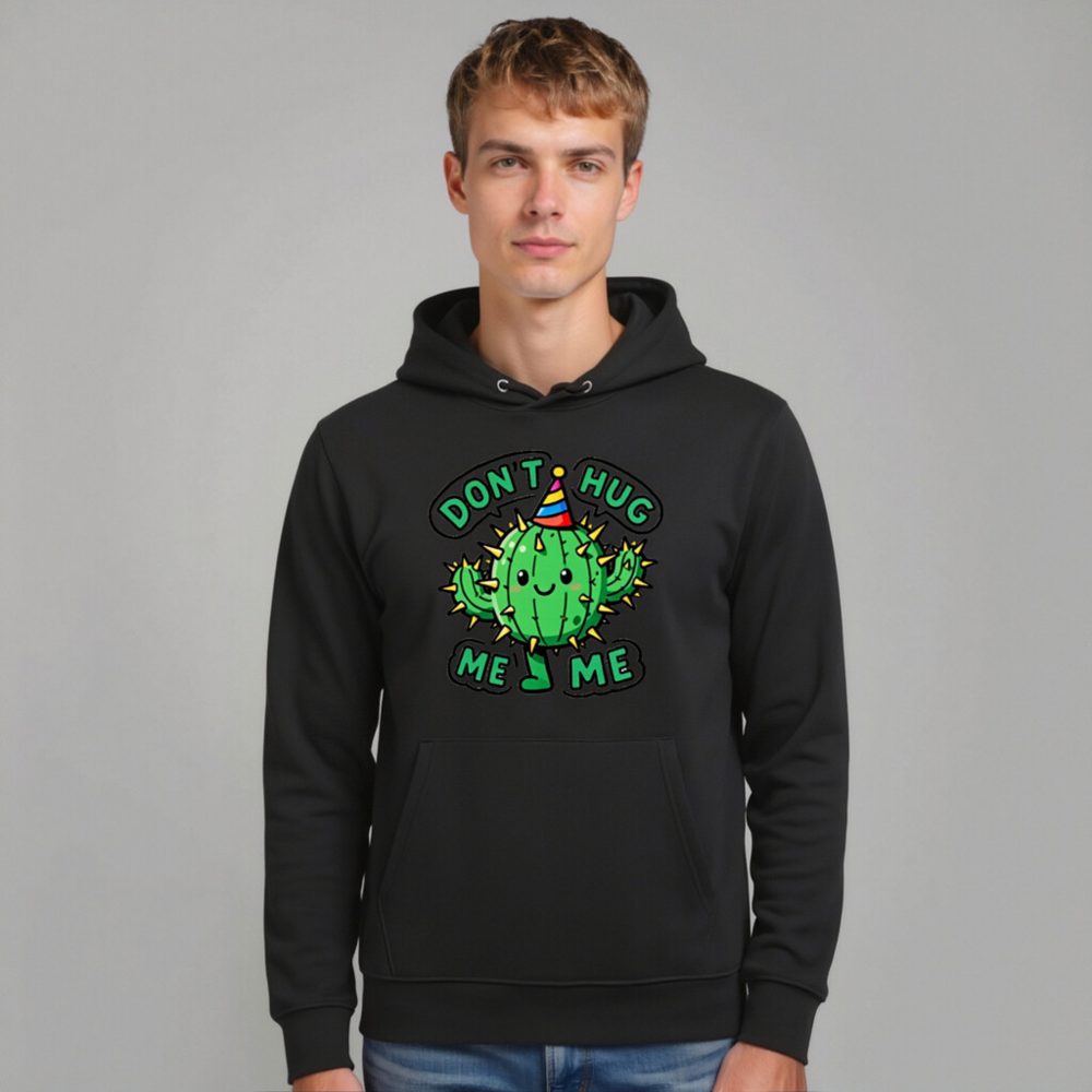 Unisex Eco Hoodie - Don't Hug Me, I'm a Cactus! Funny Sustainable Sweatshirt - Image 10