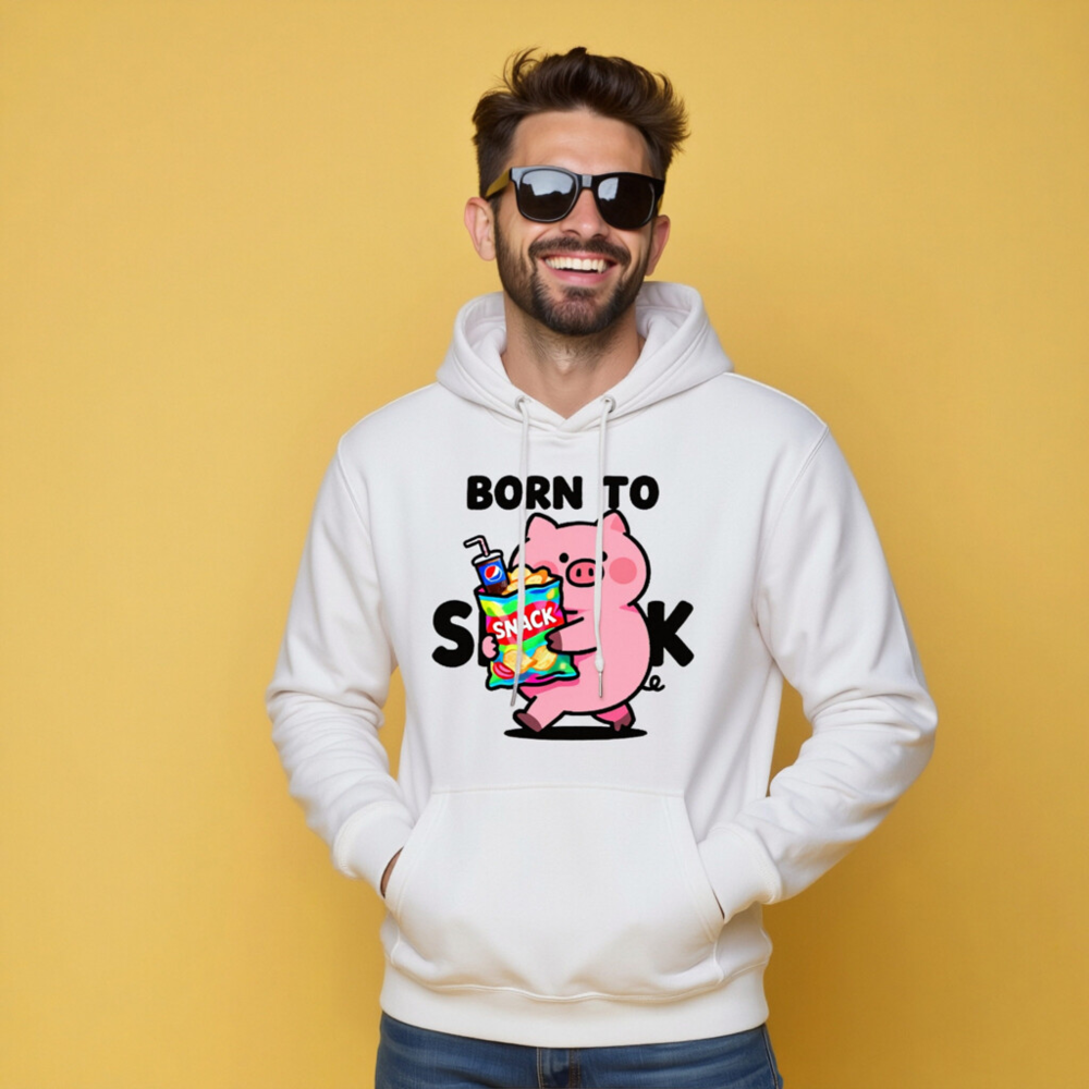 Born to Snack Pig Hoodie - Unisex Premium Pullover Hoodie - Image 8