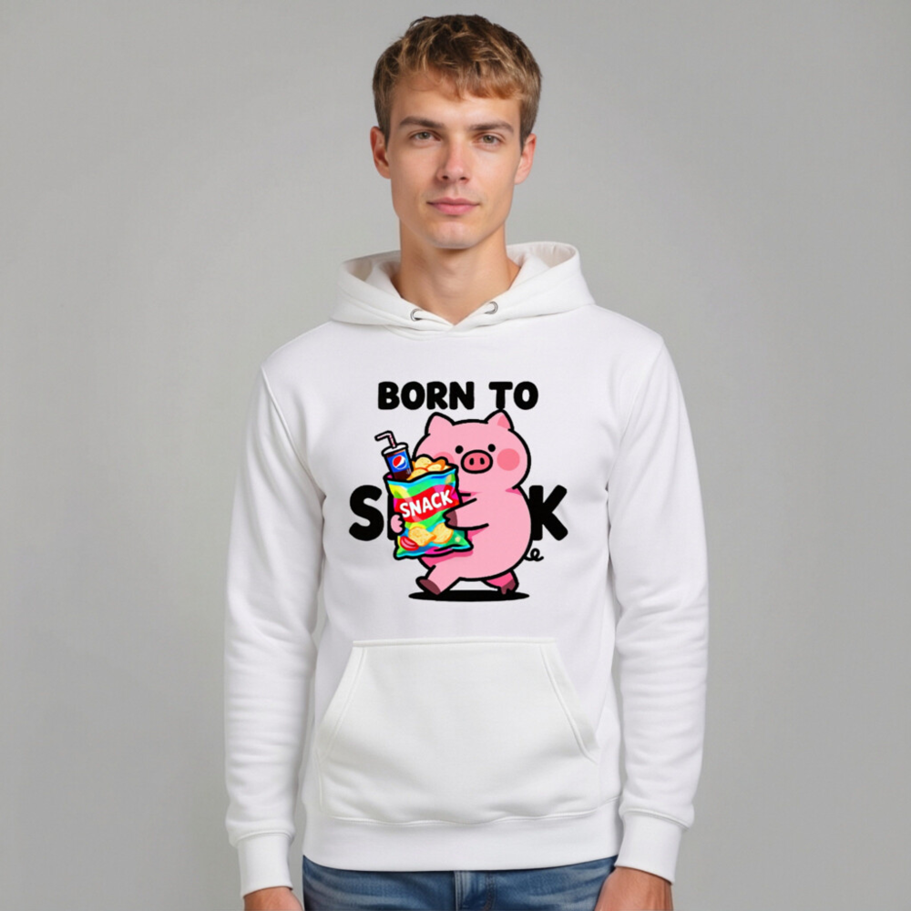 Born to Snack Pig Hoodie - Unisex Premium Pullover Hoodie - Image 10
