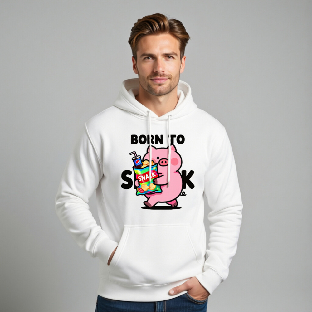 Born to Snack Pig Hoodie - Unisex Premium Pullover Hoodie - Image 11