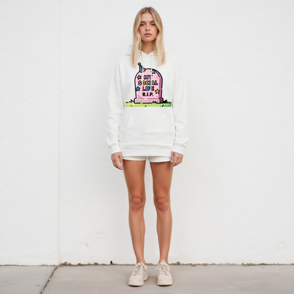 Unisex Premium Pullover Hoodie - My Social Life R.I.P. Graveyard Design - Image 5