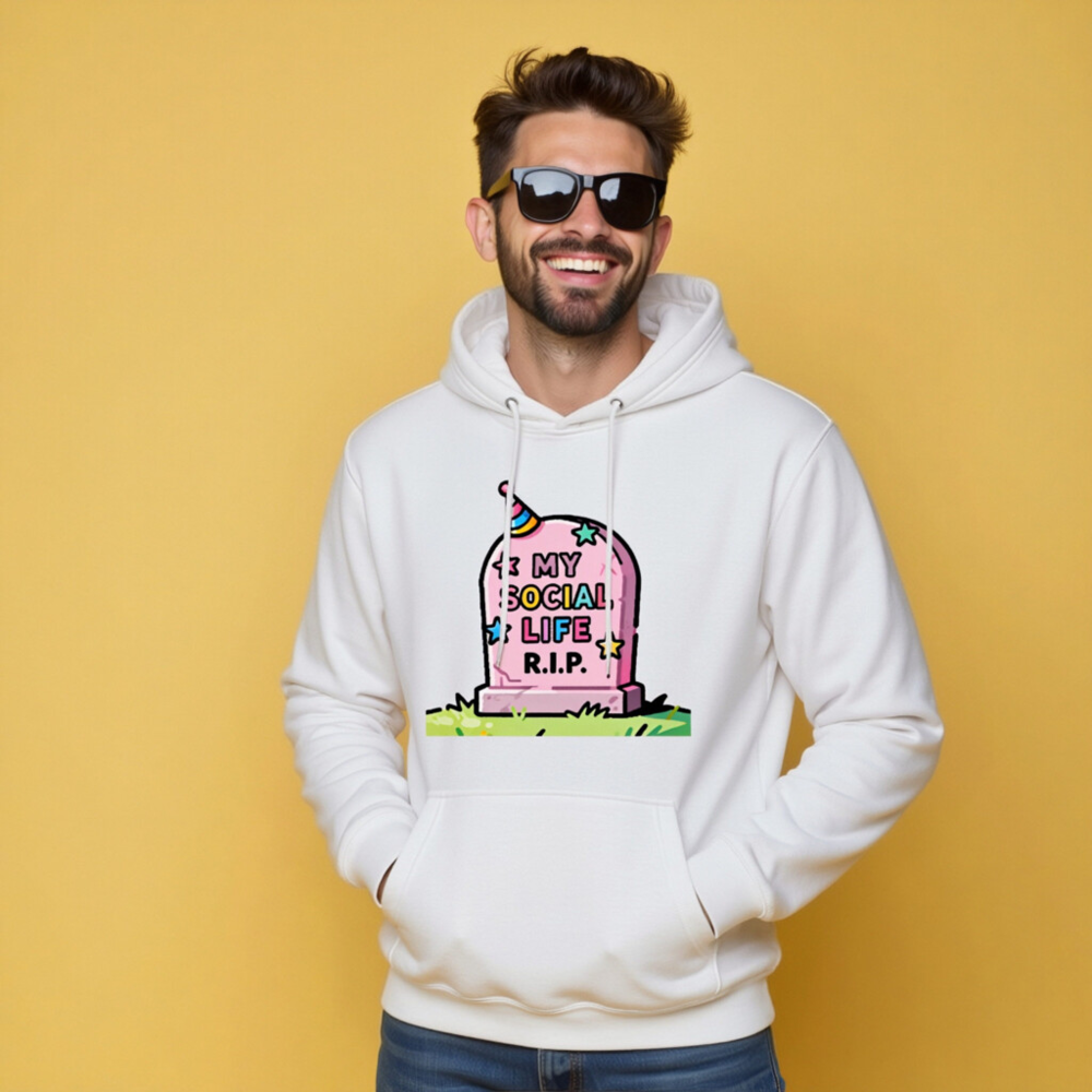 Unisex Premium Pullover Hoodie - My Social Life R.I.P. Graveyard Design - Image 8