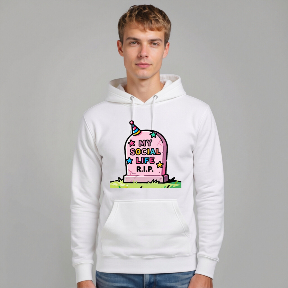 Unisex Premium Pullover Hoodie - My Social Life R.I.P. Graveyard Design - Image 10