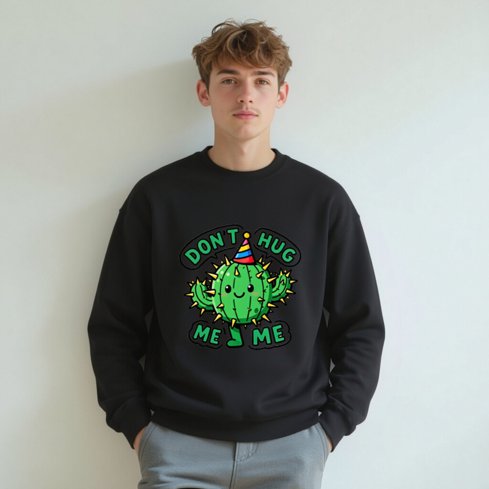 Don't Hug Me, I'm a Cactus! Unisex Crew Neck Sweatshirt - Image 7