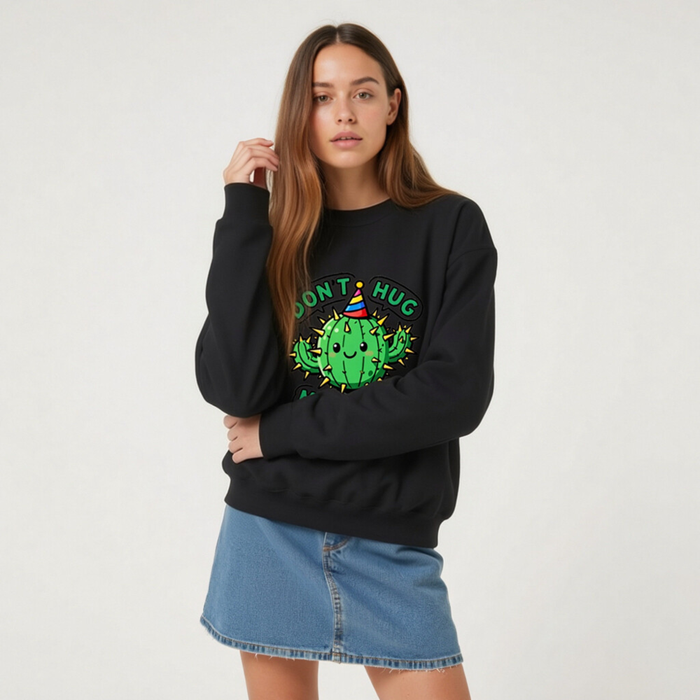 Don't Hug Me, I'm a Cactus! Unisex Crew Neck Sweatshirt - Image 8