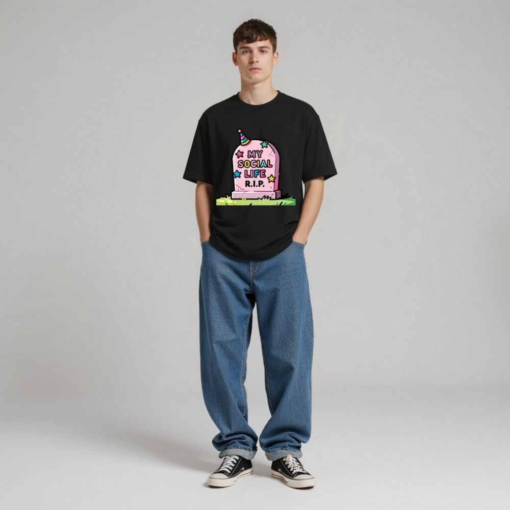 Unisex Staple T-Shirt | My Social Life R.I.P. Funny Graveyard Tee - Image 4