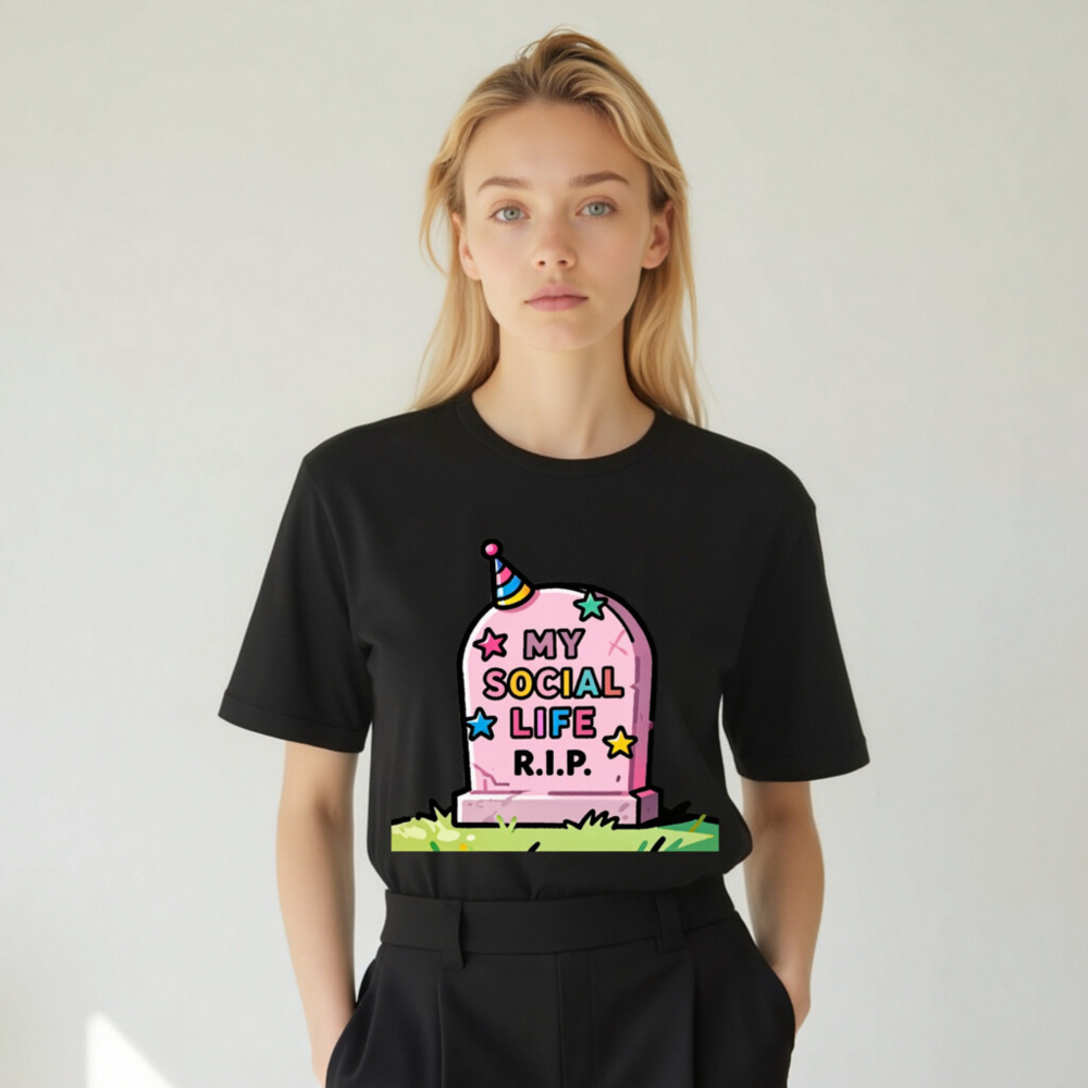 Unisex Staple T-Shirt | My Social Life R.I.P. Funny Graveyard Tee - Image 6