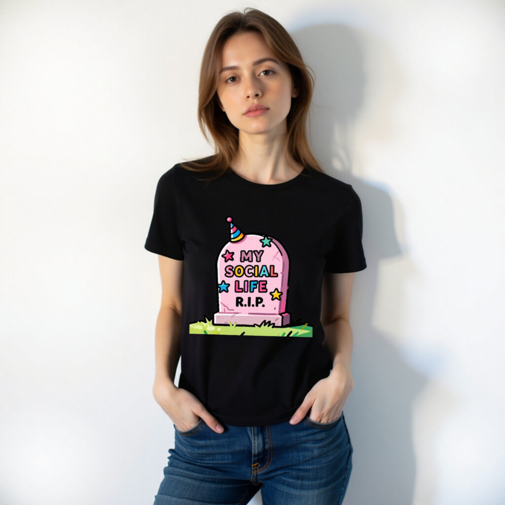 Unisex Staple T-Shirt | My Social Life R.I.P. Funny Graveyard Tee - Image 7