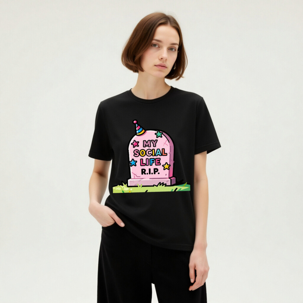 Unisex Staple T-Shirt | My Social Life R.I.P. Funny Graveyard Tee - Image 8