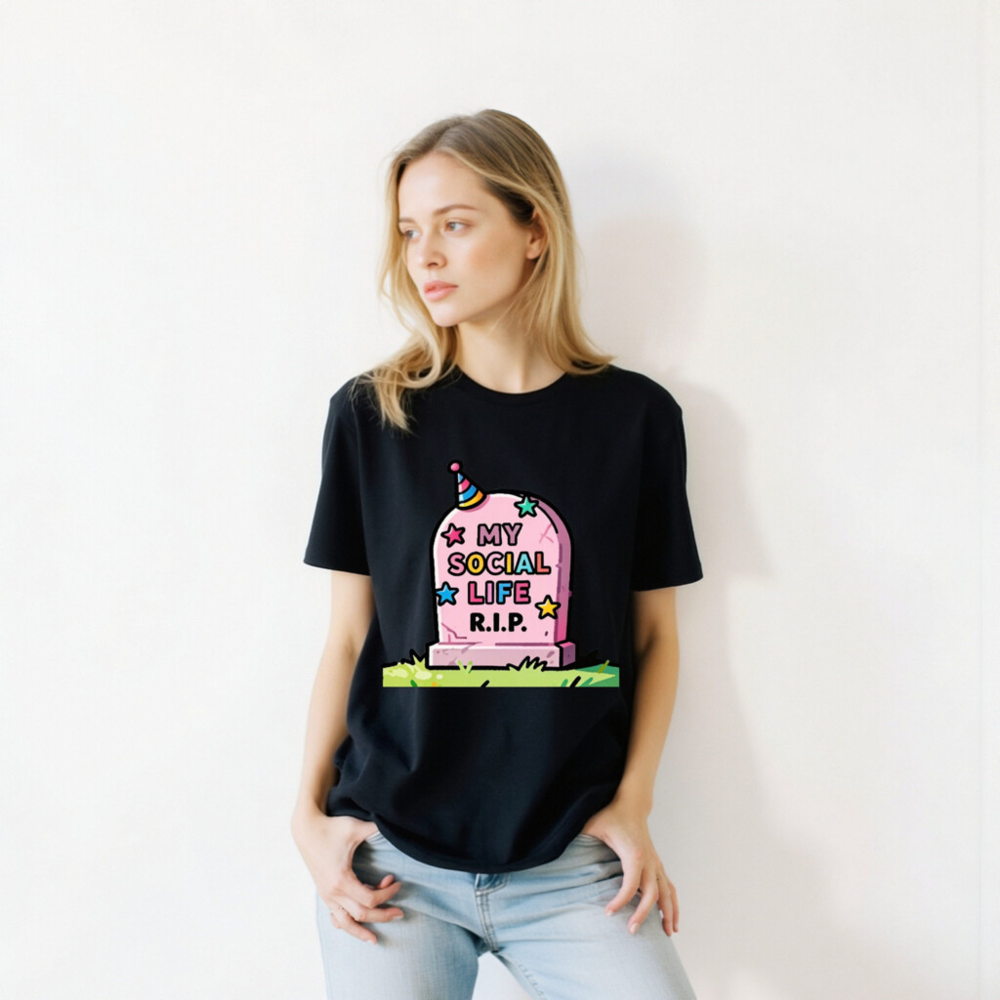 Unisex Staple T-Shirt | My Social Life R.I.P. Funny Graveyard Tee - Image 10