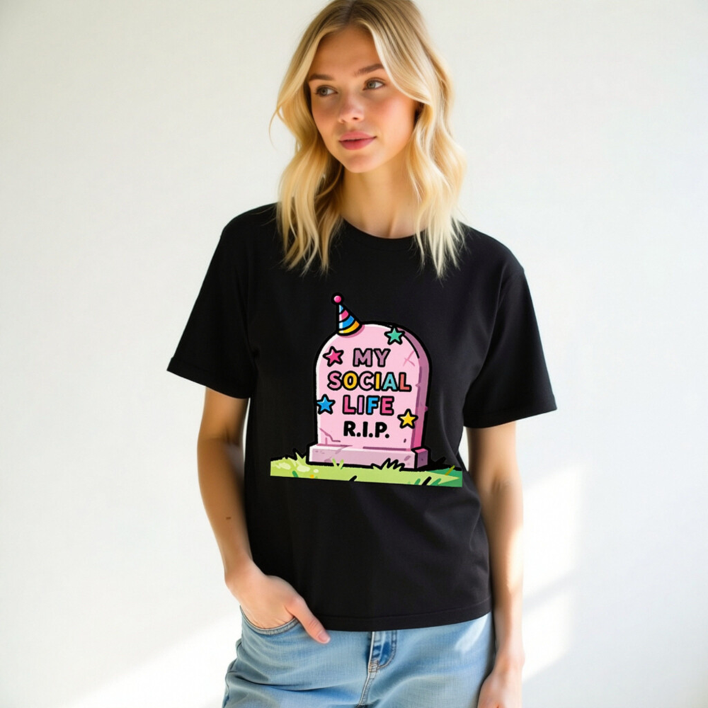 Unisex Staple T-Shirt | My Social Life R.I.P. Funny Graveyard Tee - Image 11