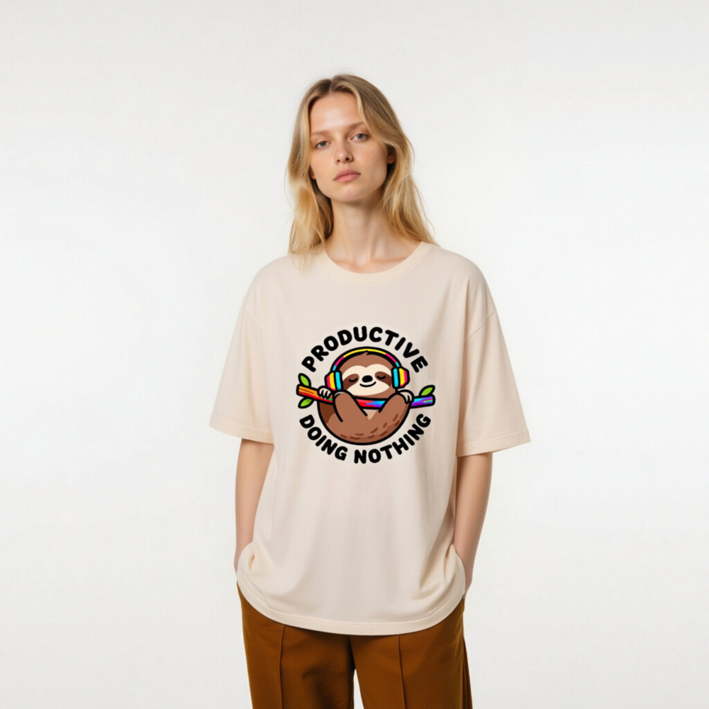 Unisex Staple T-Shirt | Productive Doing Nothing Sloth Graphic Tee - Image 6
