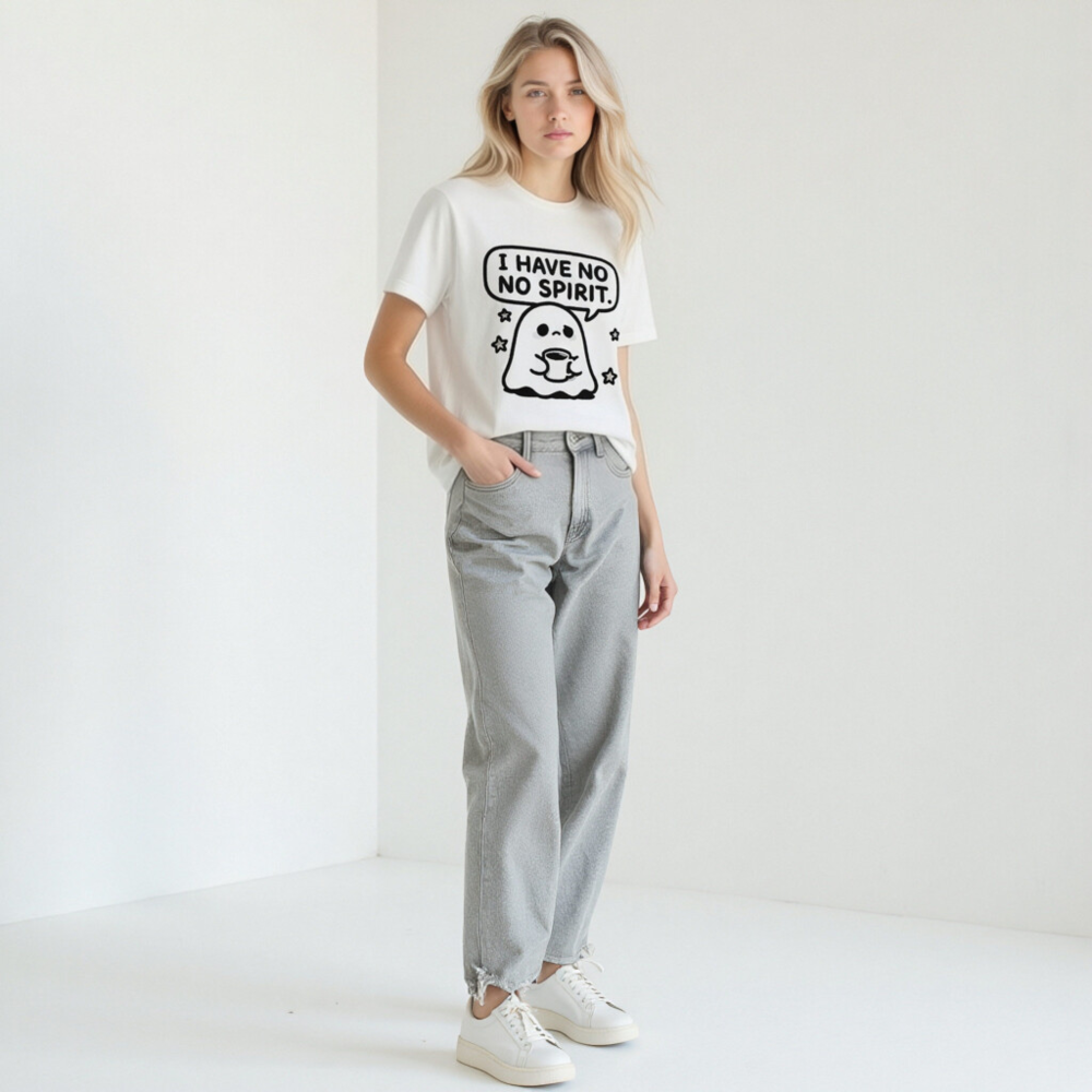 I Have No Spirit Ghost Tee - Unisex Staple T-Shirt with Cute Coffee Ghost Design - Image 11
