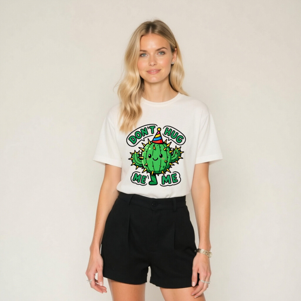 Don't Hug Me, Me! Cactus Party T-Shirt - Unisex Staple Tee - Image 7