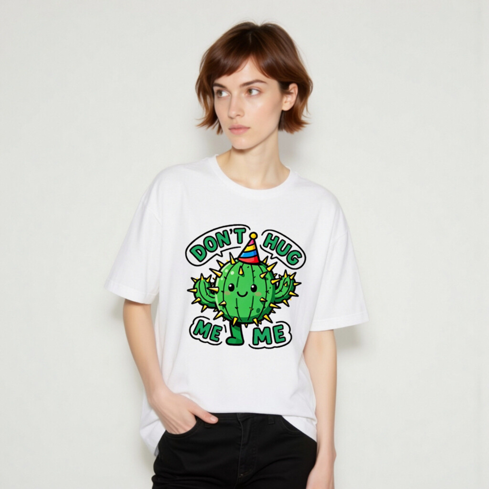 Don't Hug Me, Me! Cactus Party T-Shirt - Unisex Staple Tee - Image 8