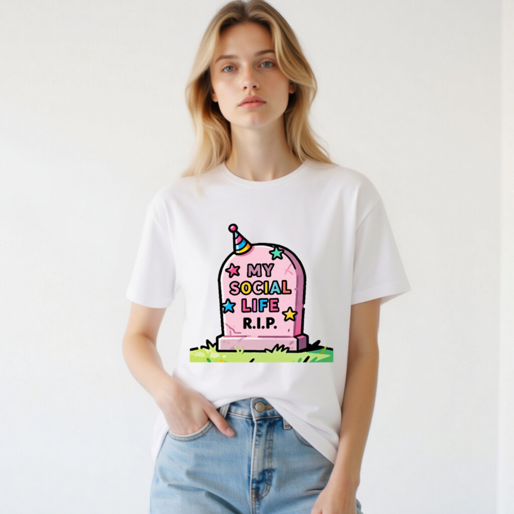 Unisex Staple T-Shirt | My Social Life R.I.P. Funny Graveyard Tee - Image 2