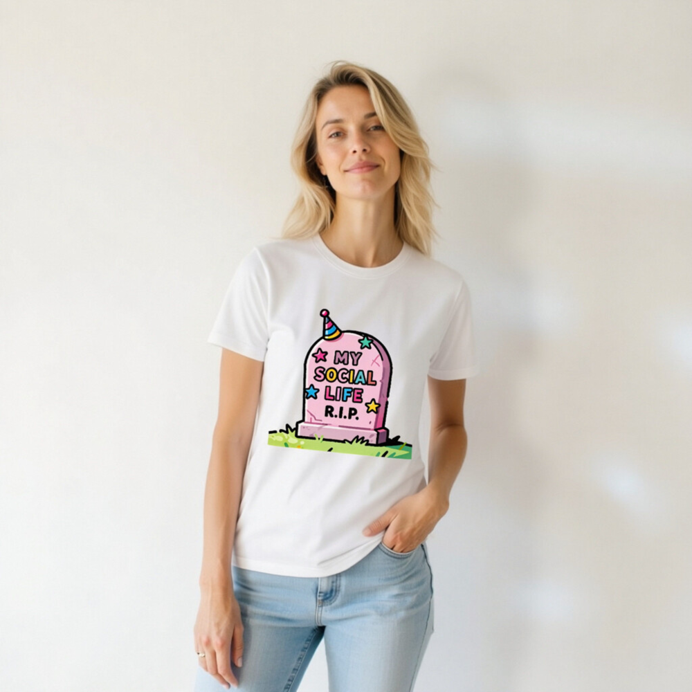 Unisex Staple T-Shirt | My Social Life R.I.P. Funny Graveyard Tee - Image 5
