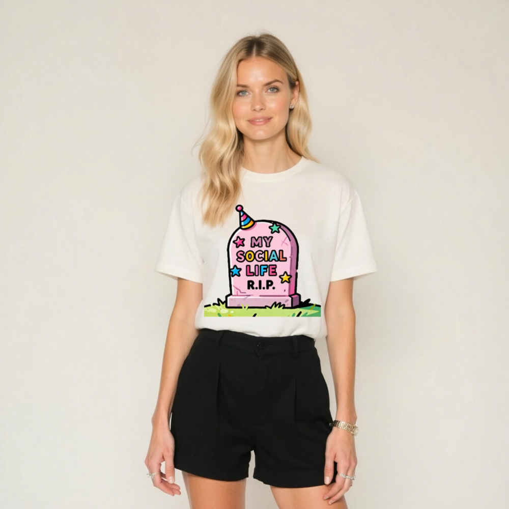 Unisex Staple T-Shirt | My Social Life R.I.P. Funny Graveyard Tee - Image 7