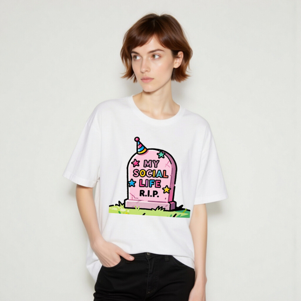 Unisex Staple T-Shirt | My Social Life R.I.P. Funny Graveyard Tee - Image 8