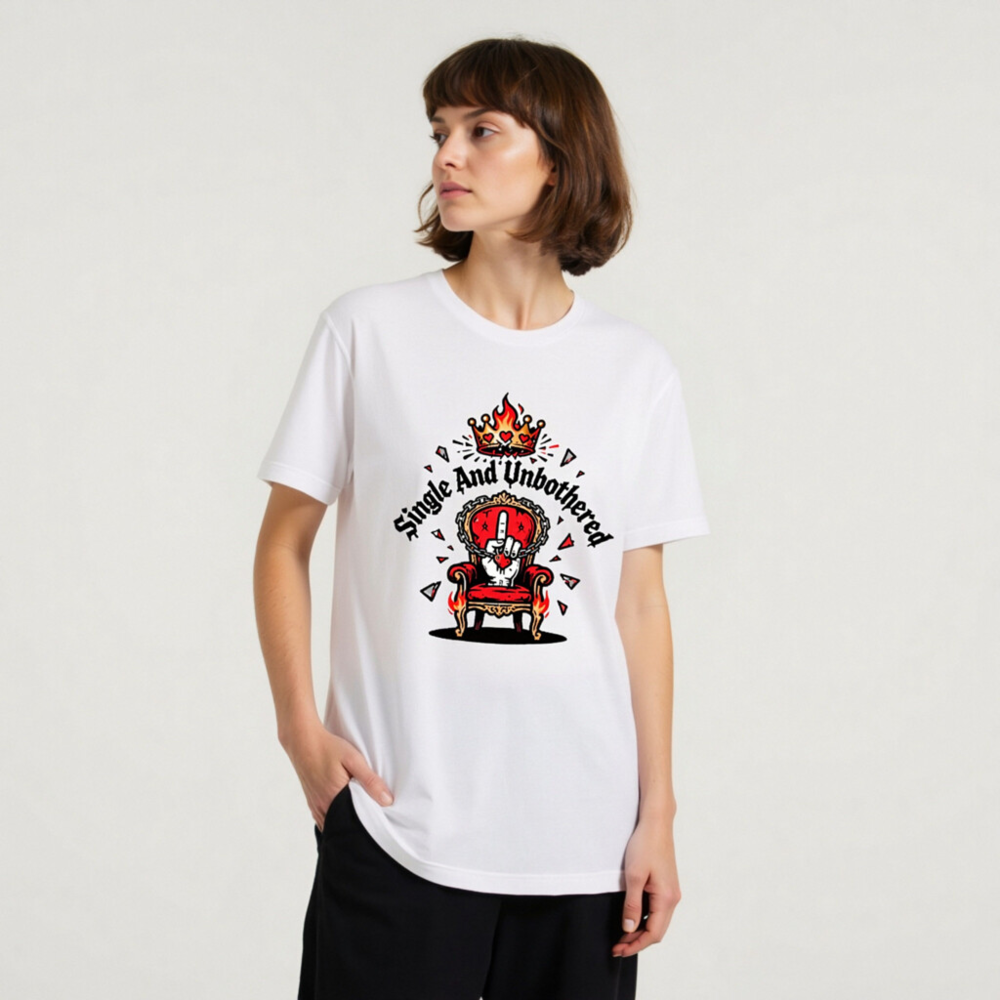 Unisex Staple T-Shirt - Single And Unbothered Crown Throne Design - Image 10