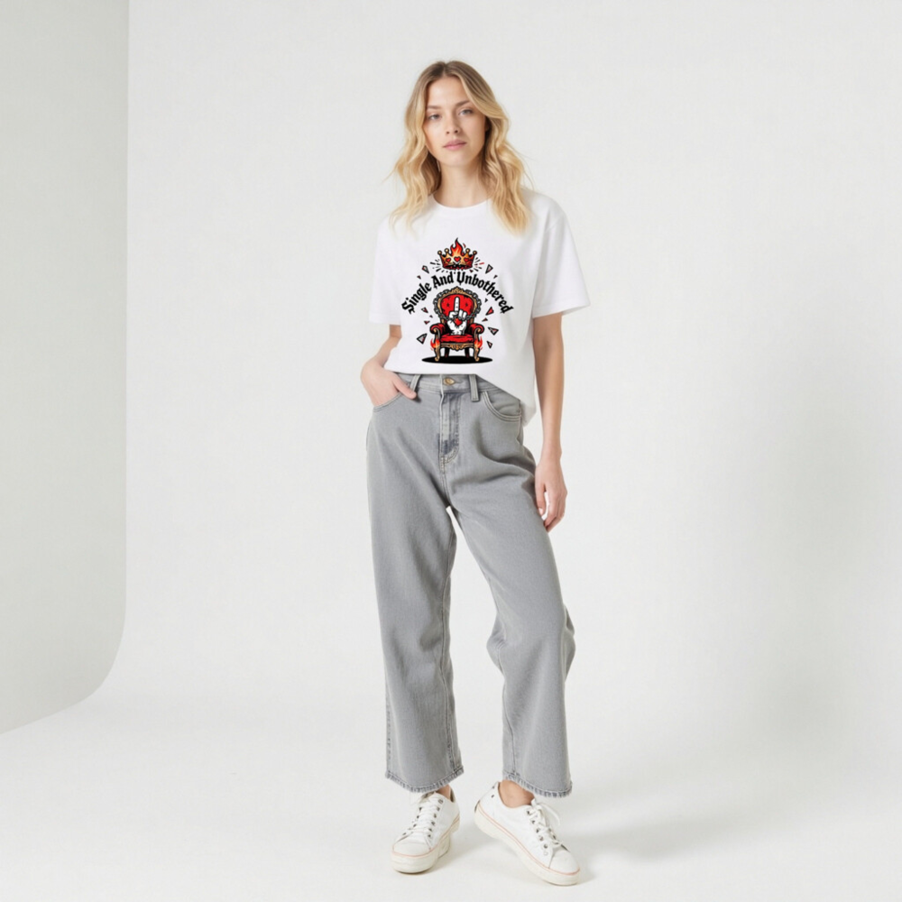 Unisex Staple T-Shirt - Single And Unbothered Crown Throne Design - Image 11