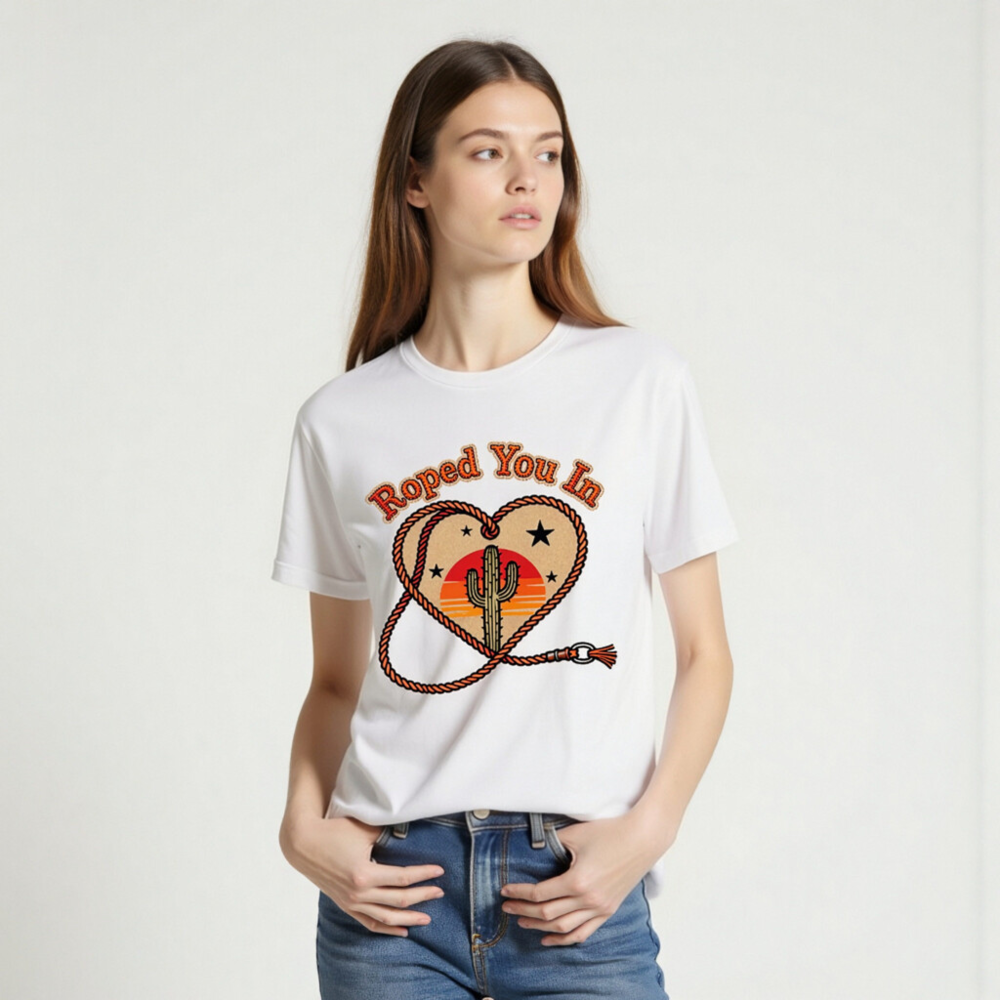 Roped You In Cactus Sunset T-Shirt | Unisex Staple Tee - Image 2