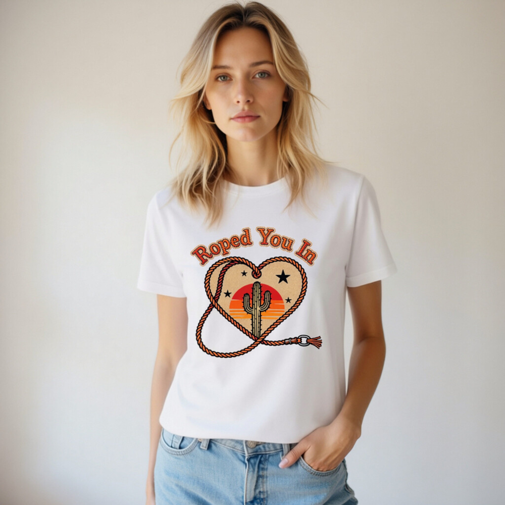 Roped You In Cactus Sunset T-Shirt | Unisex Staple Tee - Image 8