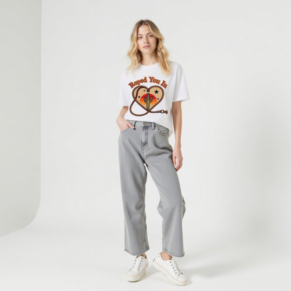 Roped You In Cactus Sunset T-Shirt | Unisex Staple Tee - Image 11