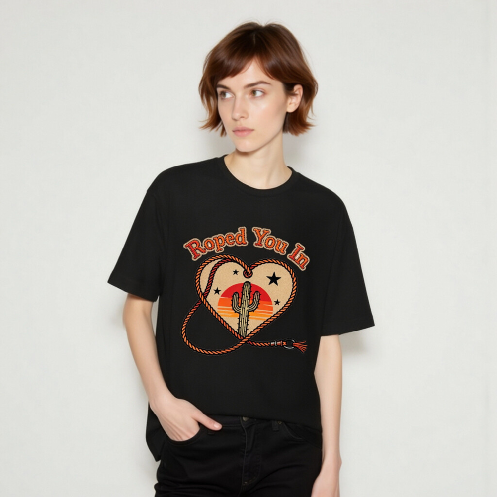 Roped You In Cactus Heart T-Shirt | Unisex Staple Tee - Image 6