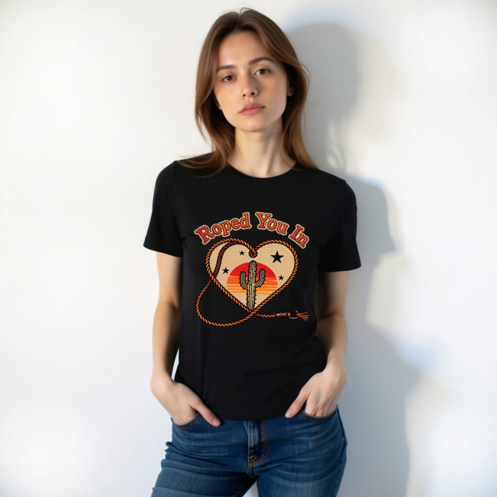 Roped You In Cactus Heart T-Shirt | Unisex Staple Tee - Image 7