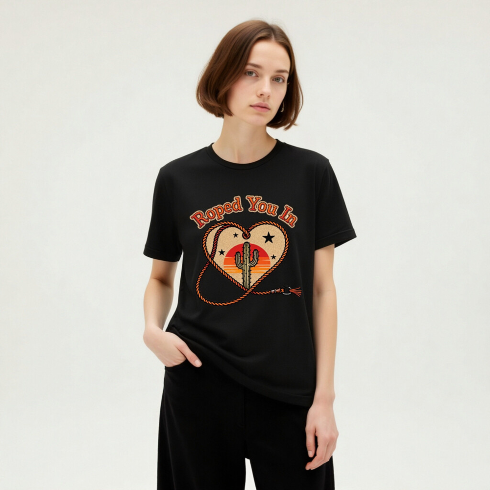 Roped You In Cactus Heart T-Shirt | Unisex Staple Tee - Image 8