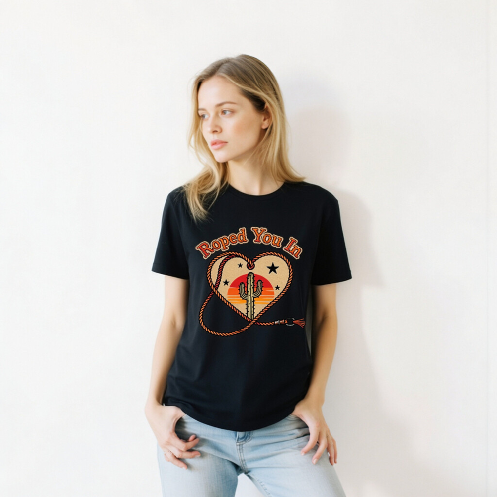 Roped You In Cactus Heart T-Shirt | Unisex Staple Tee - Image 10