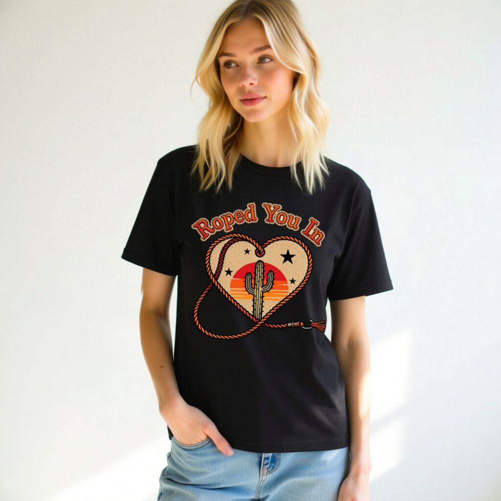Roped You In Cactus Heart T-Shirt | Unisex Staple Tee - Image 11