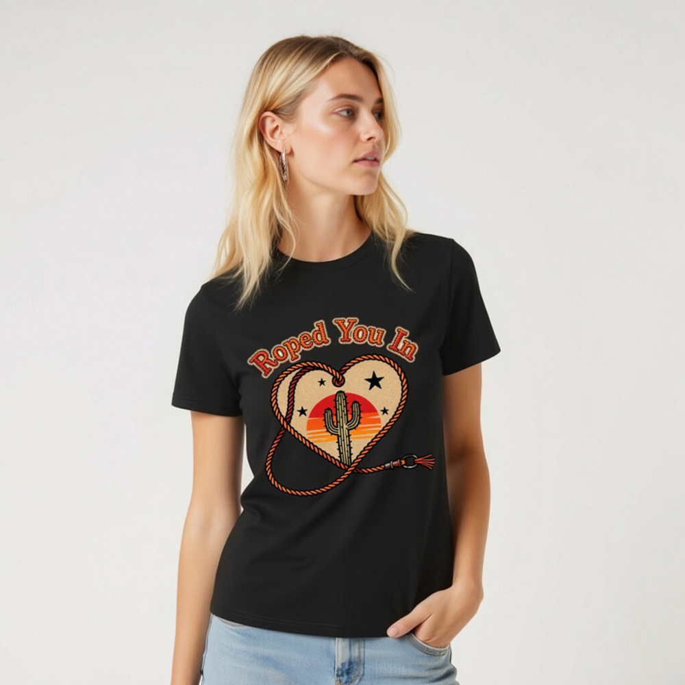 Roped You In Cactus Heart T-Shirt | Unisex Organic Cotton Tee - Image 5