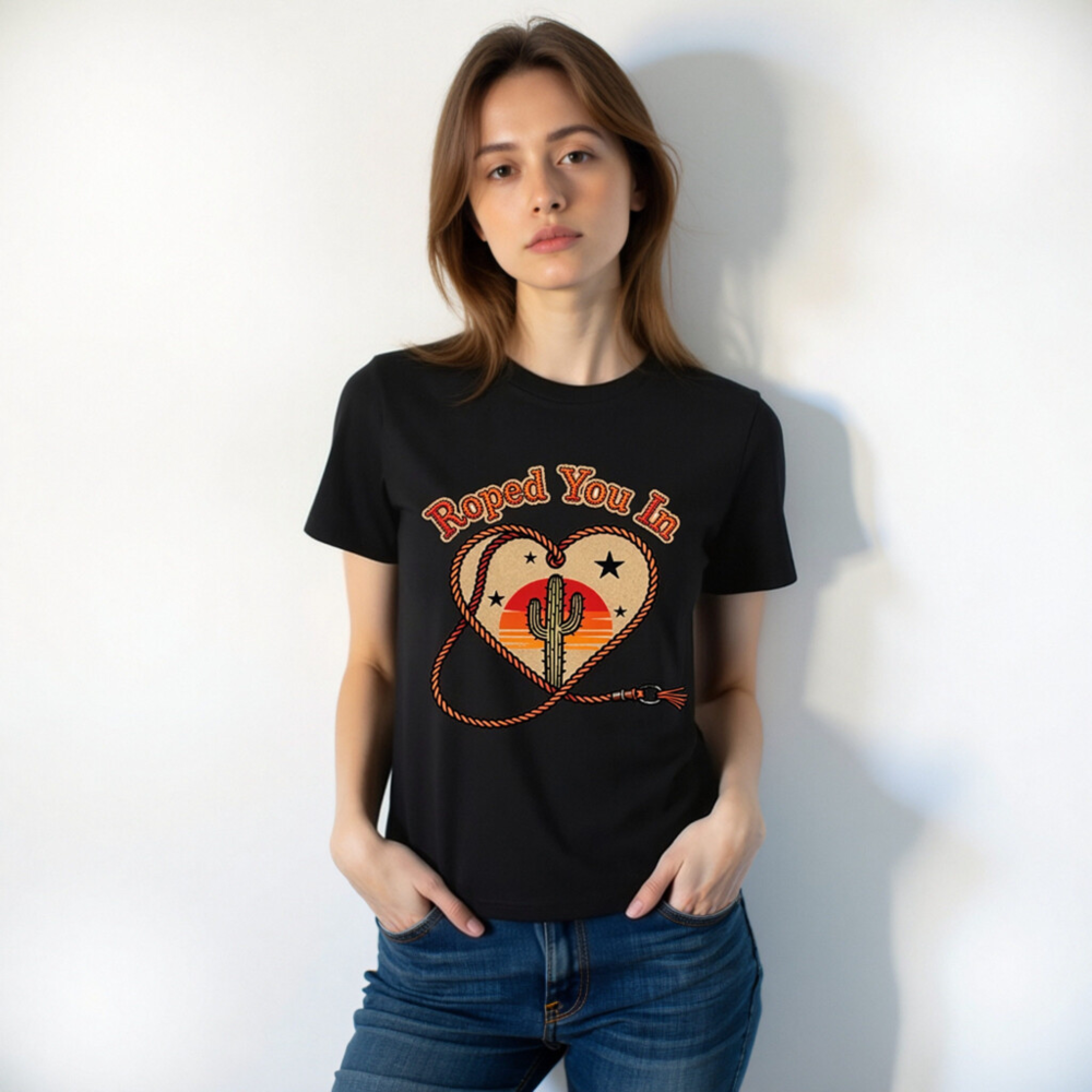 Roped You In Cactus Heart T-Shirt | Unisex Organic Cotton Tee - Image 8