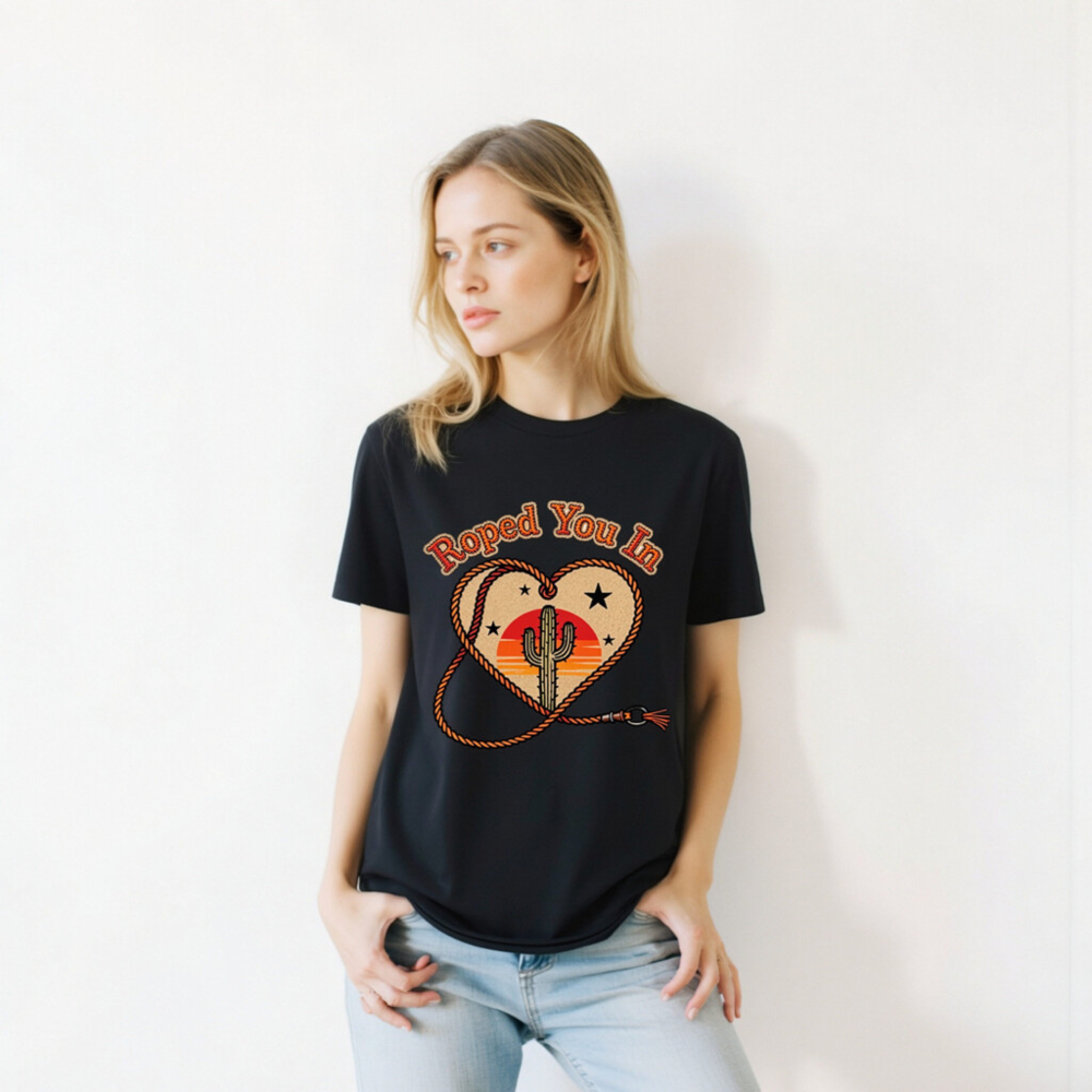 Roped You In Cactus Heart T-Shirt | Unisex Organic Cotton Tee - Image 11